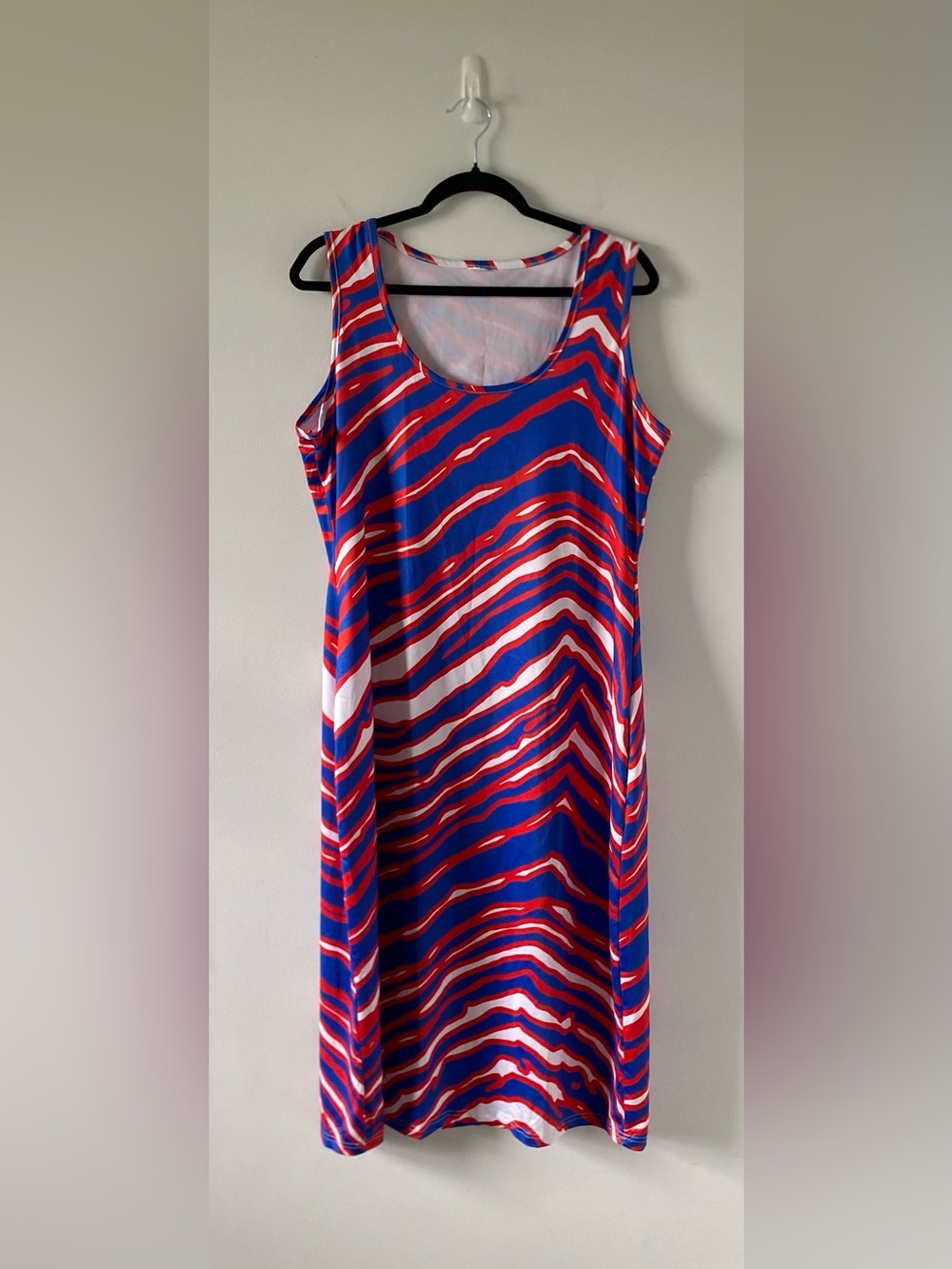 Women’s Buffalo Bills Zubaz Sleeveless MIDI Dress Size XL Lightweight Tailgate